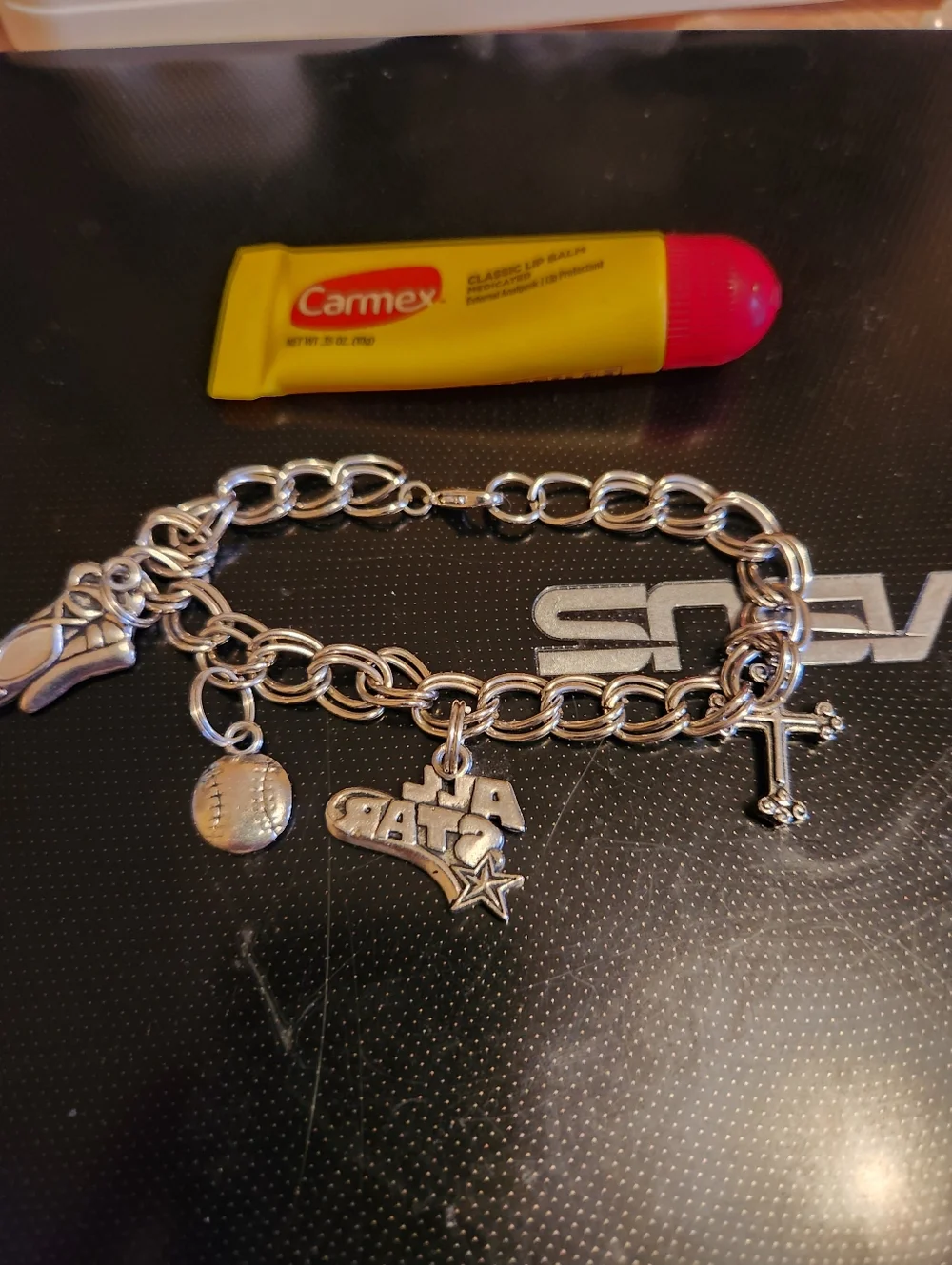 Charm Bracelet with Sports and Cross Charms - Picture 5 of 5